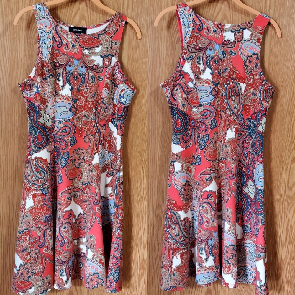 Karen Kane paisley print fit & flare dress